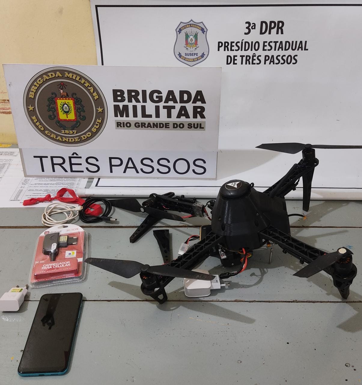 Brigada Militar e Agentes da SUSEPE apreendem drone em Três Passos