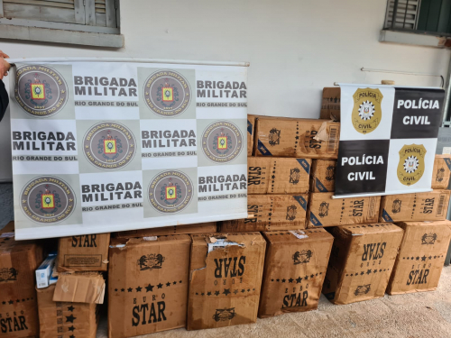 Brigada Militar, em ação conjunta com a Polícia Civil, apreende cigarros contrabandeados em Esperança do Sul