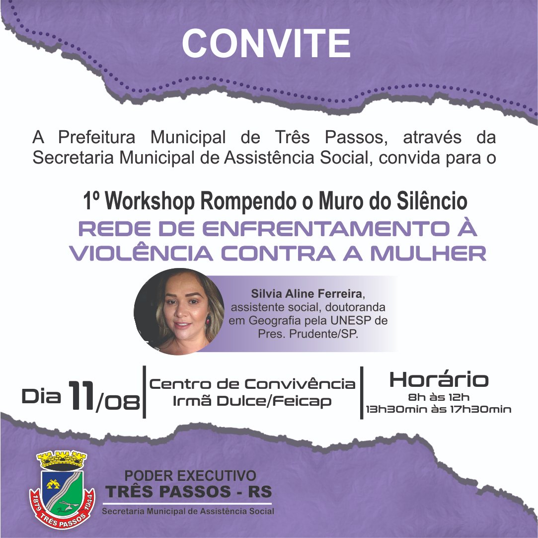 Assistência Social de Três Passos promove 1º Workshop “Rompendo o Muro do Silêncio”