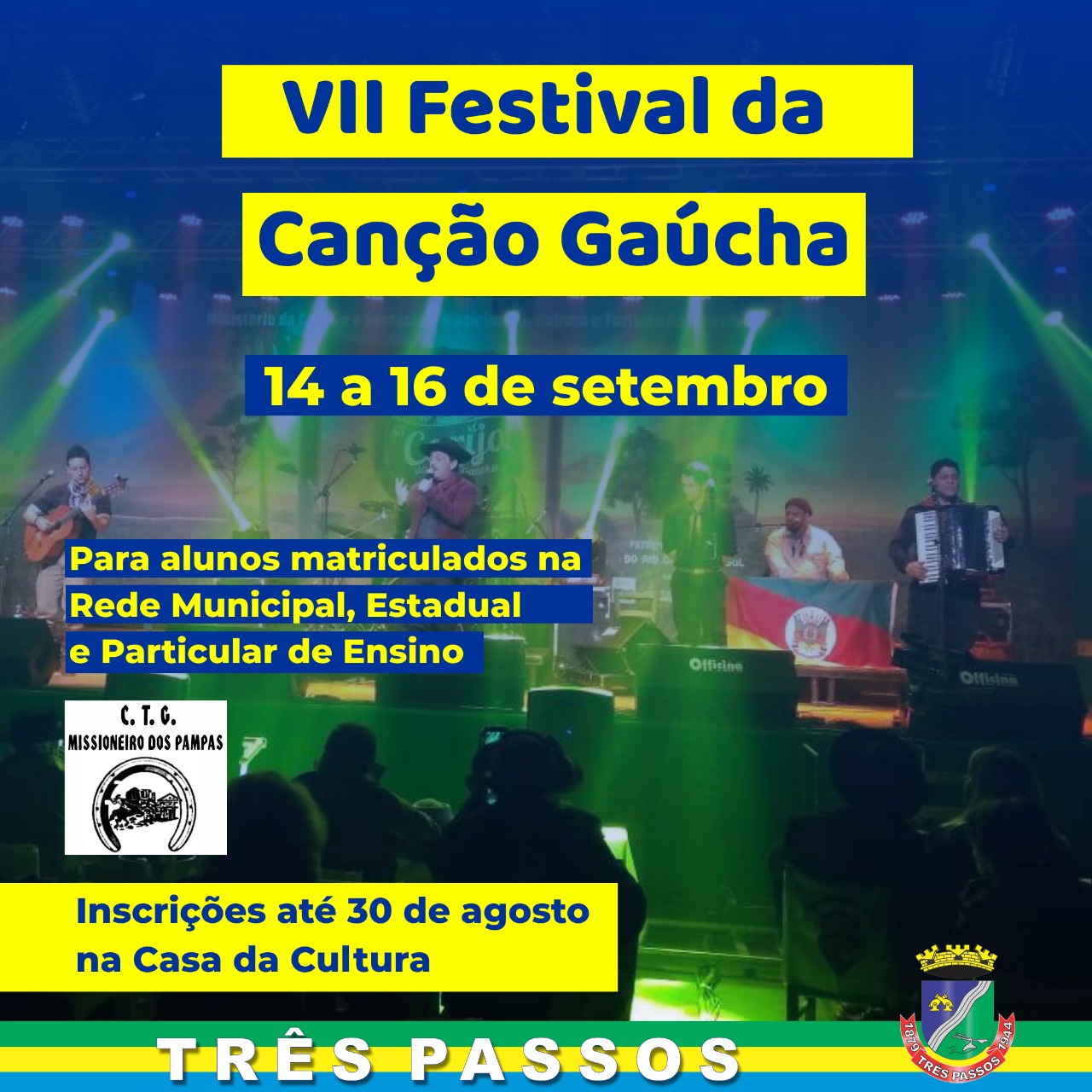 Administração Municipal de Três Passos anuncia o VII Festival da Canção Gaúcha