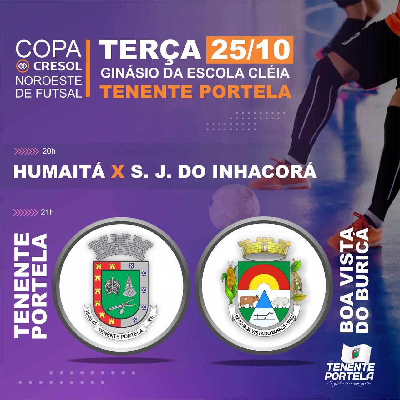 TENENTE PORTELA JOGA EM CASA PELA COPA NOROESTE DE FUTSAL